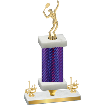 Premium Single Purple Carbon Fiber First Place Tennis Trophy