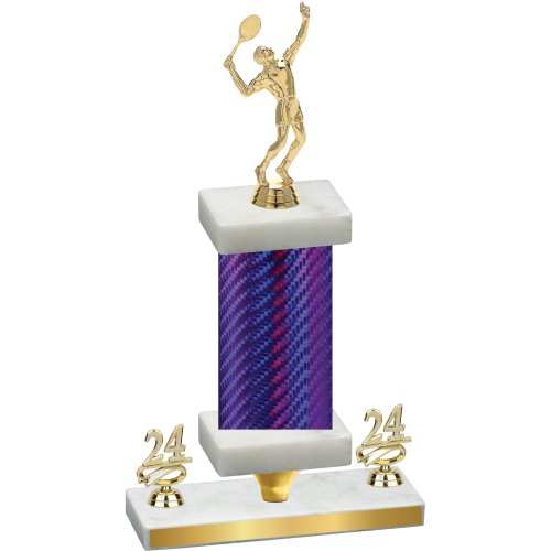 Premium Single Purple Carbon Fiber Year Tennis Trophy