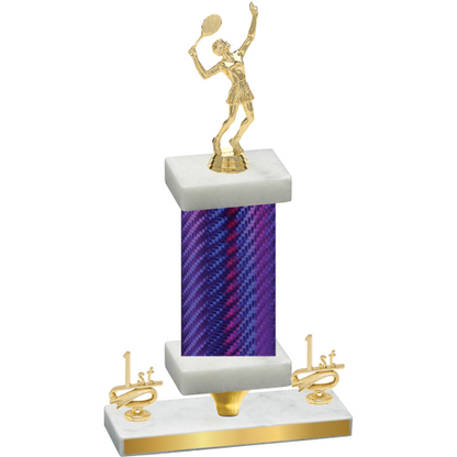 Premium Single Purple Carbon Fiber First Place Tennis Trophy