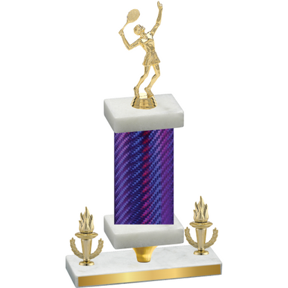 Premium Single Purple Carbon Fiber Victory Tennis Trophy