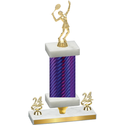 Premium Single Purple Carbon Fiber Year Tennis Trophy