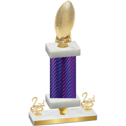 Premium Single Purple Carbon Fiber Second Place Football Trophy