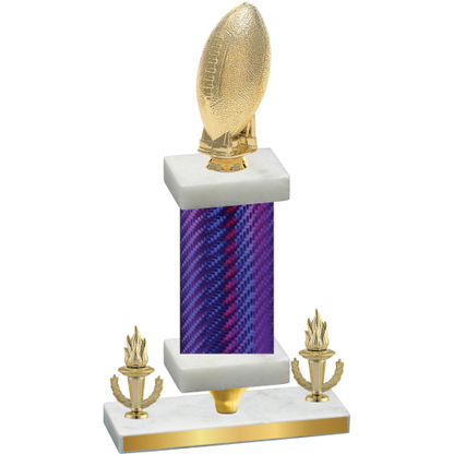 Premium Single Purple Carbon Fiber Victory Football Trophy