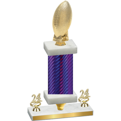 Premium Single Purple Carbon Fiber Year Football Trophy