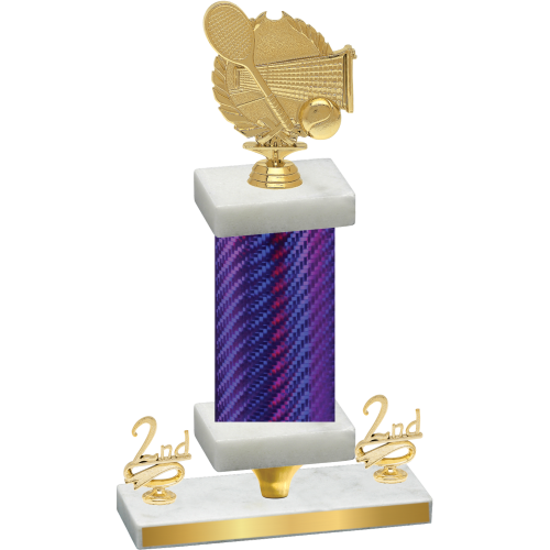 Premium Single Purple Carbon Fiber Second Place Tennis Trophy