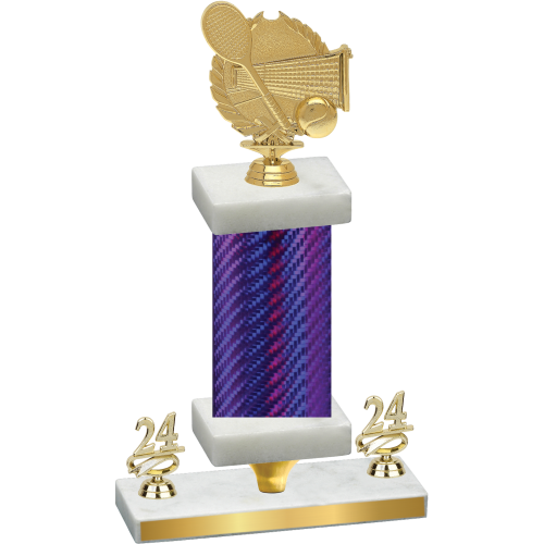 Premium Single Purple Carbon Fiber Year Tennis Trophy