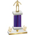 Premium Single Purple Carbon Fiber Fourth Place Wrestling Trophy