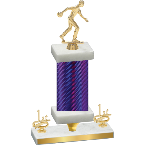 Premium Single Purple Carbon Fiber First Place Bowling Trophy