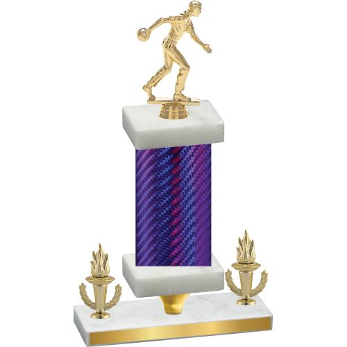 Premium Single Purple Carbon Fiber Victory Bowling Trophy