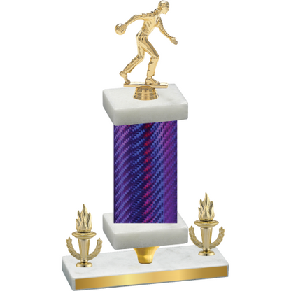 Premium Single Purple Carbon Fiber Victory Bowling Trophy