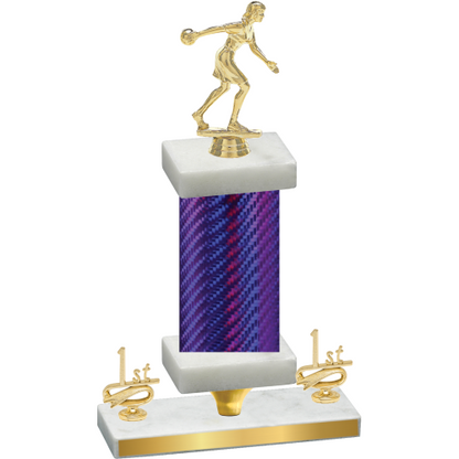 Premium Single Purple Carbon Fiber First Place Bowling Trophy