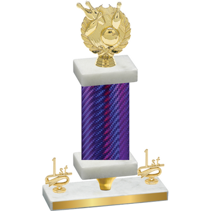 Premium Single Purple Carbon Fiber First Place Bowling Trophy