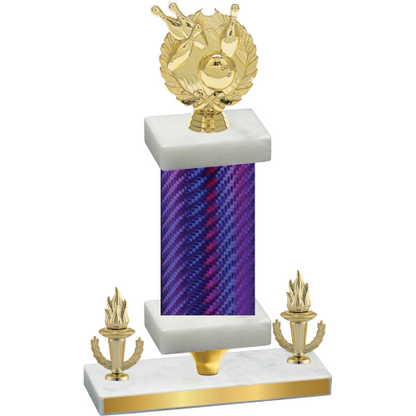 Premium Single Purple Carbon Fiber Victory Bowling Trophy