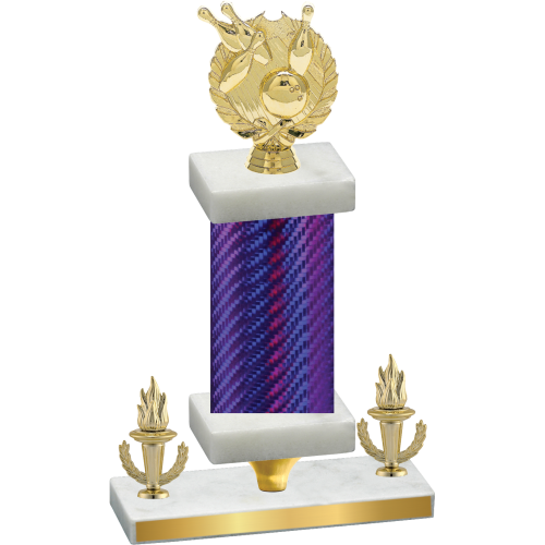 Premium Single Purple Carbon Fiber Victory Bowling Trophy