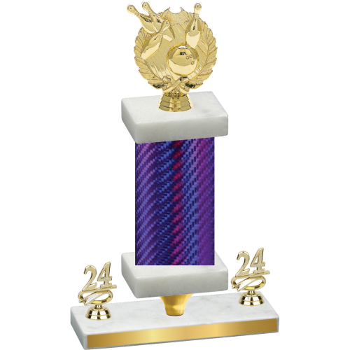 Premium Single Purple Carbon Fiber Year Bowling Trophy