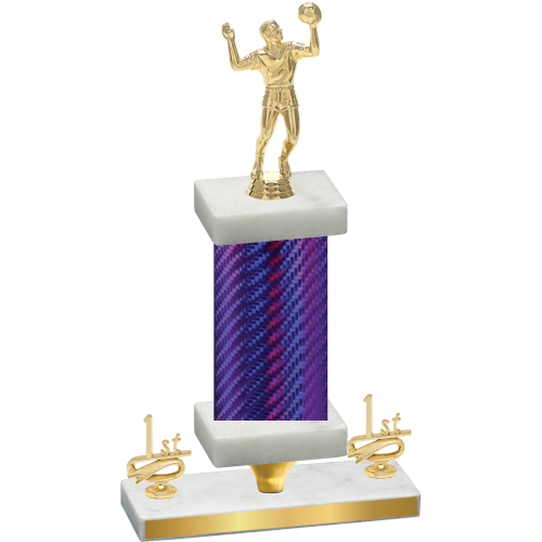 Premium Single Purple Carbon Fiber First Place Volleyball Trophy