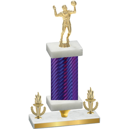 Premium Single Purple Carbon Fiber Victory Volleyball Trophy