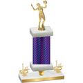 Premium Single Purple Carbon Fiber First Place Volleyball Trophy