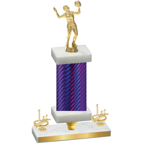 Premium Single Purple Carbon Fiber First Place Volleyball Trophy