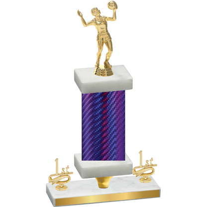 Premium Single Purple Carbon Fiber First Place Volleyball Trophy