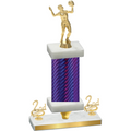 Premium Single Purple Carbon Fiber Second Place Volleyball Trophy