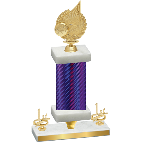 Premium Single Purple Carbon Fiber First Place Volleyball Trophy