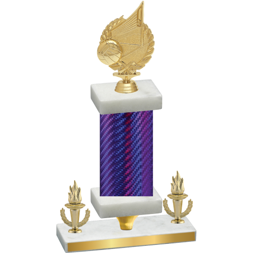 Premium Single Purple Carbon Fiber Victory Volleyball Trophy