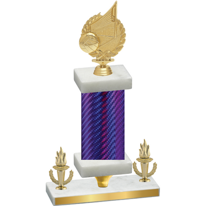 Premium Single Purple Carbon Fiber Victory Volleyball Trophy