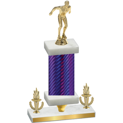 Premium Single Purple Carbon Fiber Victory Swimming Trophy