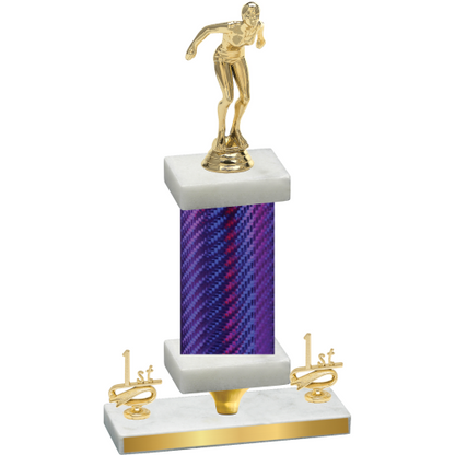 Premium Single Purple Carbon Fiber First Place Tennis Trophy