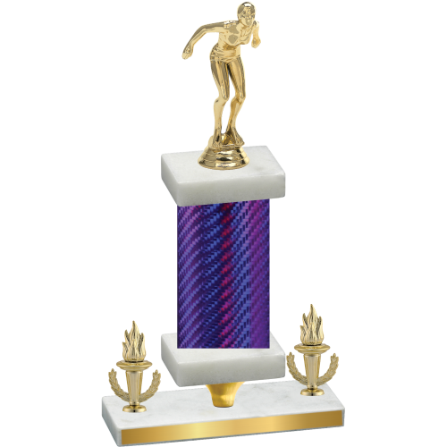 Premium Single Purple Carbon Fiber Victory Tennis Trophy