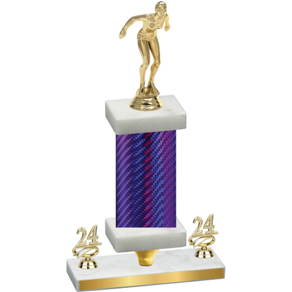 Premium Single Purple Carbon Fiber Year Tennis Trophy