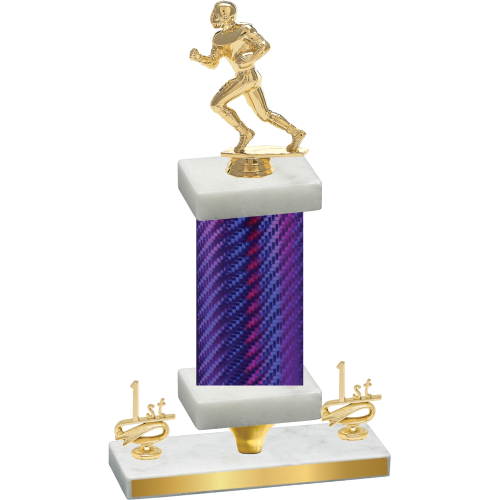 Premium Single Purple Carbon Fiber First Place Football Trophy