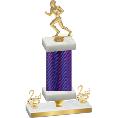 Premium Single Purple Carbon Fiber Second Place Football Trophy