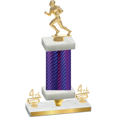 Premium Single Purple Carbon Fiber Fourth Place Football Trophy