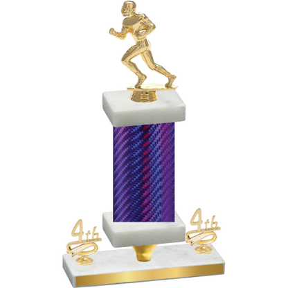 Premium Single Purple Carbon Fiber Fourth Place Football Trophy