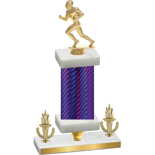 Premium Single Purple Carbon Fiber Victory Football Trophy