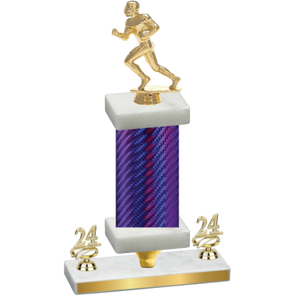 Premium Single Purple Carbon Fiber Year Football Trophy