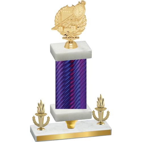 Premium Single Purple Carbon Fiber Victory Swimming Trophy