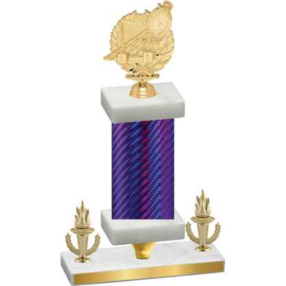 Premium Single Purple Carbon Fiber Victory Swimming Trophy