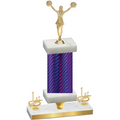 Premium Single Purple Carbon Fiber First Place Cheerleading Trophy
