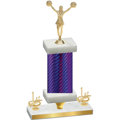 Premium Single Purple Carbon Fiber First Place Cheerleading Trophy