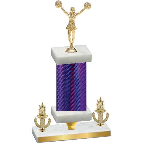 Premium Single Purple Carbon Fiber Victory Cheerleading Trophy