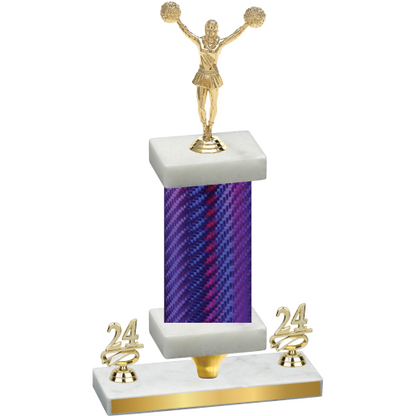 Premium Single Purple Carbon Fiber Year Cheerleading Trophy