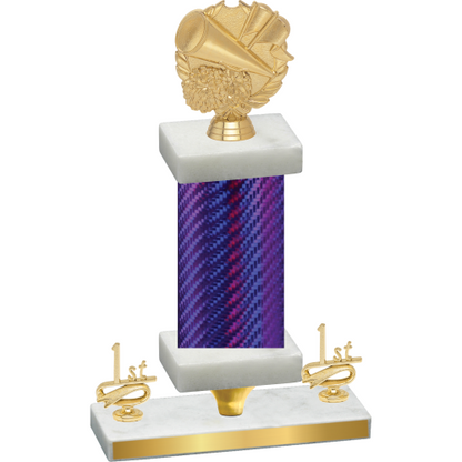 Premium Single Purple Carbon Fiber First Place Cheerleading Trophy