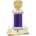 Premium Single Purple Carbon Fiber Third Place Cheerleading Trophy
