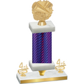 Premium Single Purple Carbon Fiber Fourth Place Cheerleading Trophy
