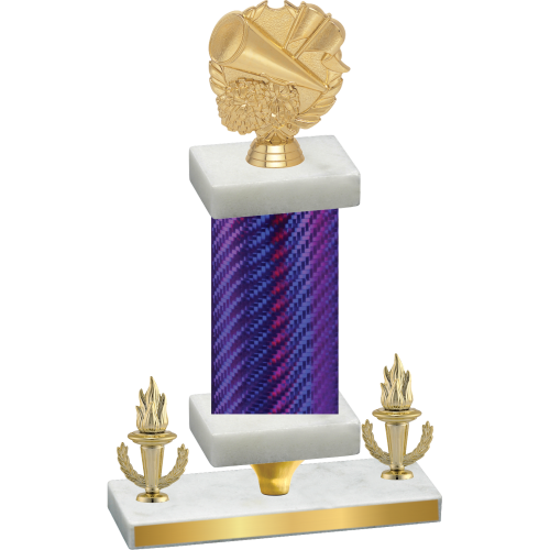 Premium Single Purple Carbon Fiber Victory Cheerleading Trophy