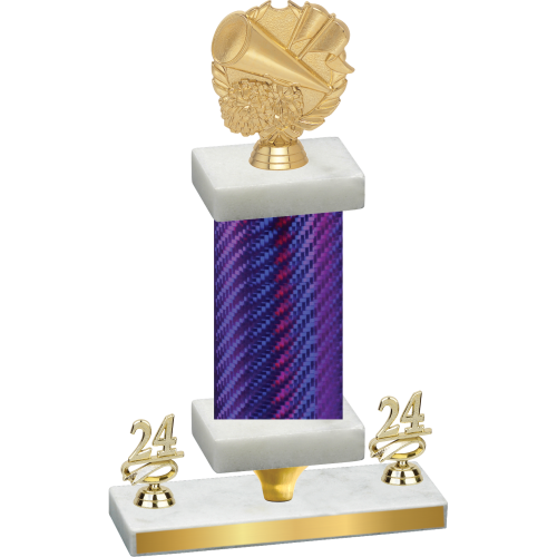 Premium Single Purple Carbon Fiber Year Cheerleading Trophy