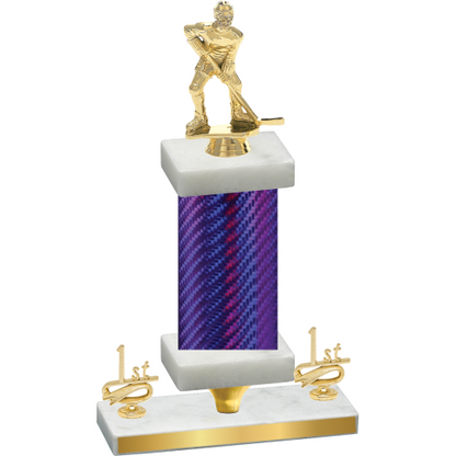 Premium Single Purple Carbon Fiber First Place Hockey Trophy